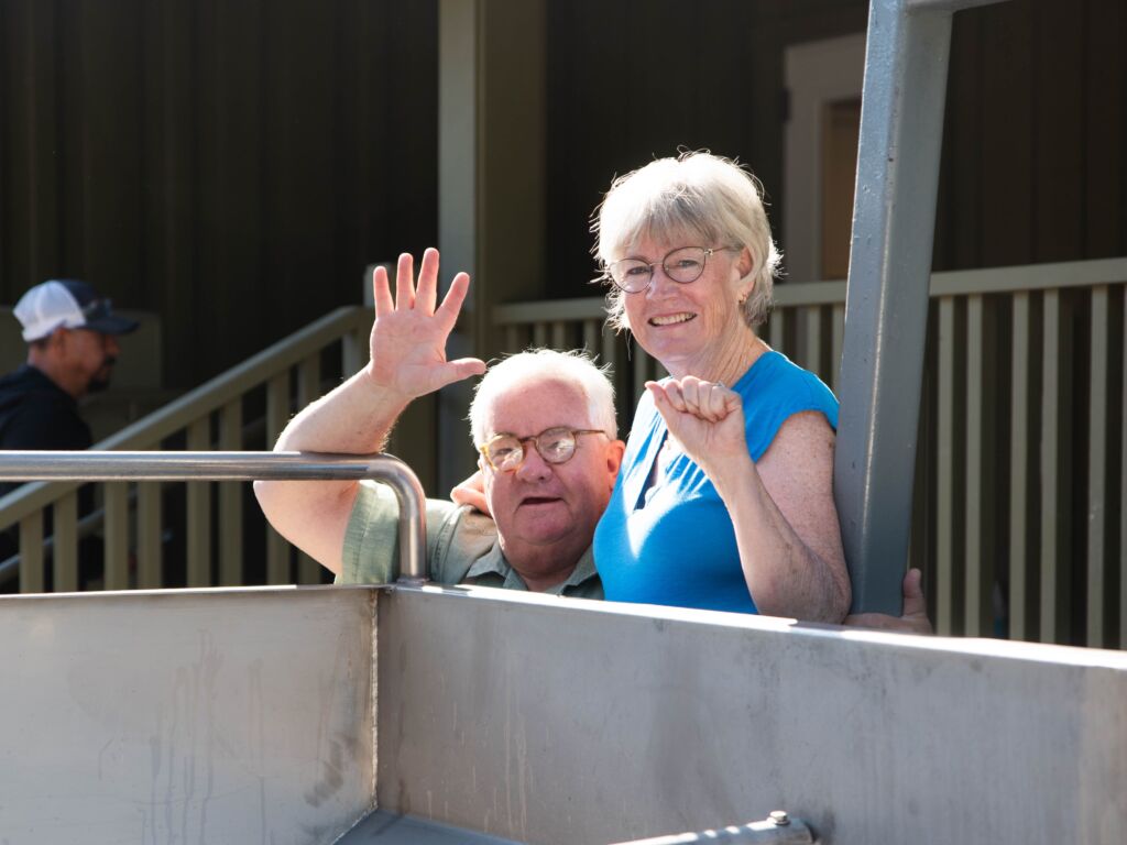 AVV founders Hank & Linda Wetzel await first load of 50th harvest